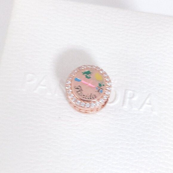 Pandora Beach Flamingo Florida Exclusive Bead Charm Rose Gold Plated with box - Picture 8 of 10